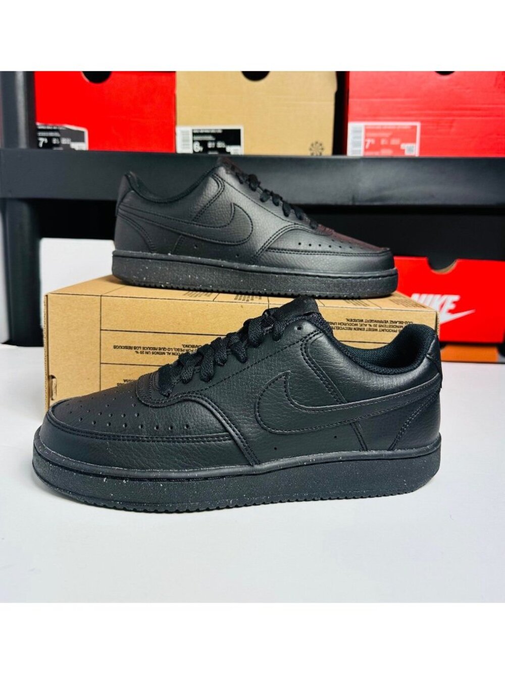 Nike Court Vision Low NN Triple Black Sneakers unisex DH2987-002 WMNS 7.5 MENS 6